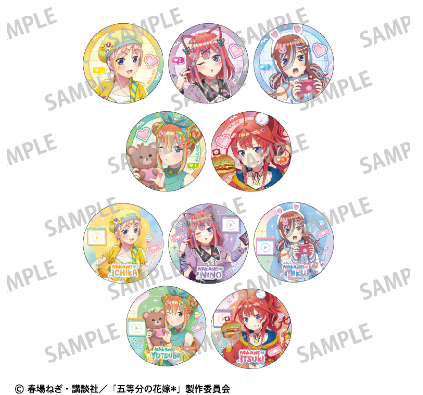 【2025年9月預購】 五等分的花嫁角色扮演金屬罐徽章10個裝盒裝 Kamio Japan
