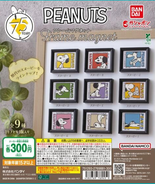 6月扭蛋 PEANUTS 相框磁鐵