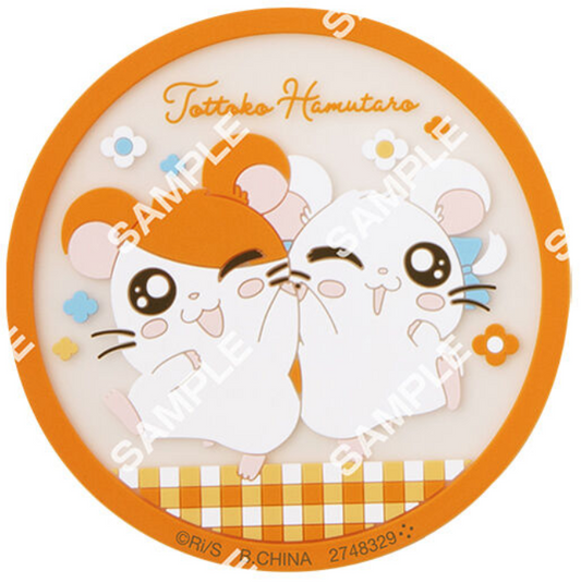 8月扭蛋 哈姆太郎透明橡膠杯墊