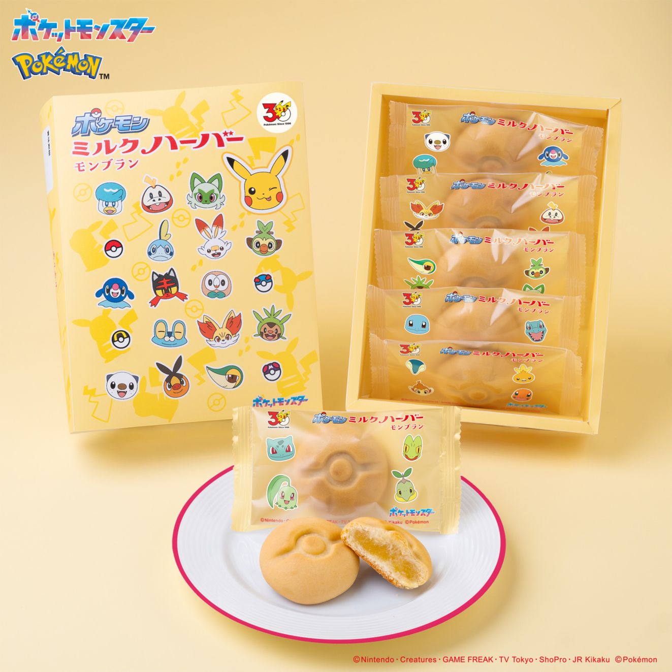 Pokémon 寵物小精靈牛奶 Harbour 蒙布朗蛋糕 5件裝