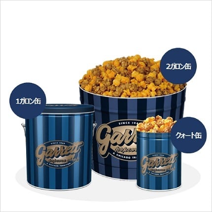 Garrett CaramelCrisp 焦糖爆谷 Quart、1 Gallon、2 Gallon 容量比較