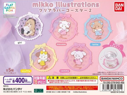 8月扭蛋 Mikko Illustrations 透明橡膠杯墊 2