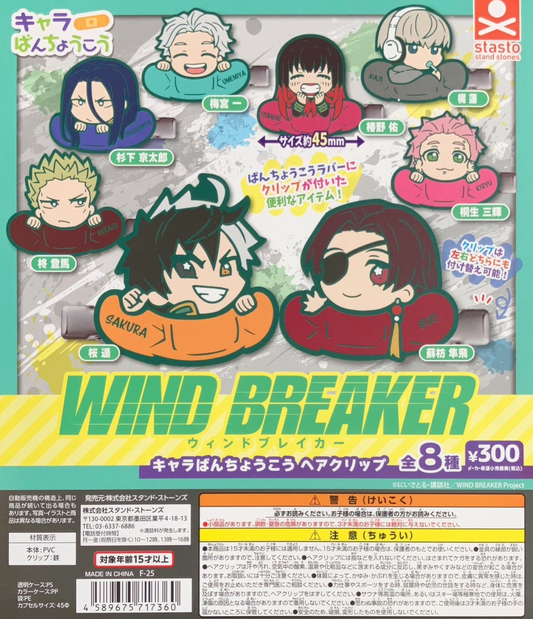 8月扭蛋 Wind breaker 橫幅髮夾