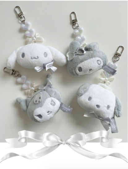 韓國生活百貨 -  韓國限定 Sanrio 銀色系列臉型吊飾 (預訂)