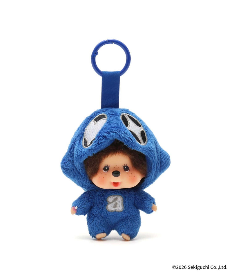 Monchhichi × atmos TENKYU 藍色公仔匙扣正面