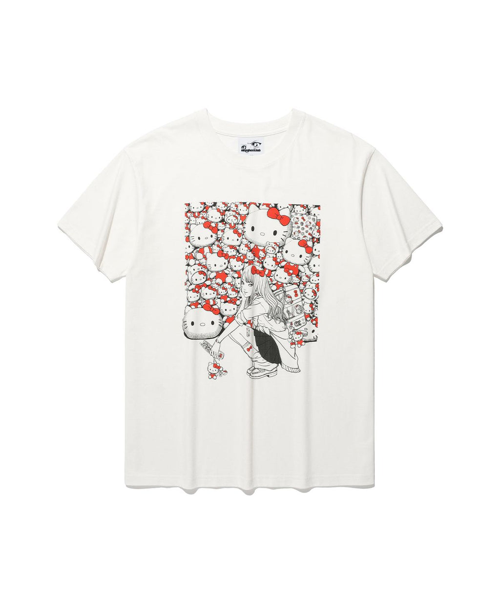 NICE GHOST CLUB 伊藤潤二富江與Hello Kitty聯乘白色短袖T恤