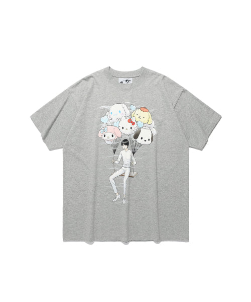 NICE GHOST CLUB伊藤潤二與Sanrio Characters聯乘灰色寬鬆短袖T恤