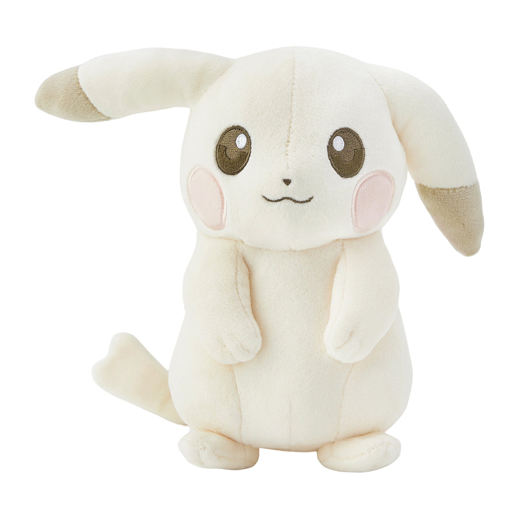 Pokémon ぽこ あ ポケモン 淡色皮卡丘毛公仔正面