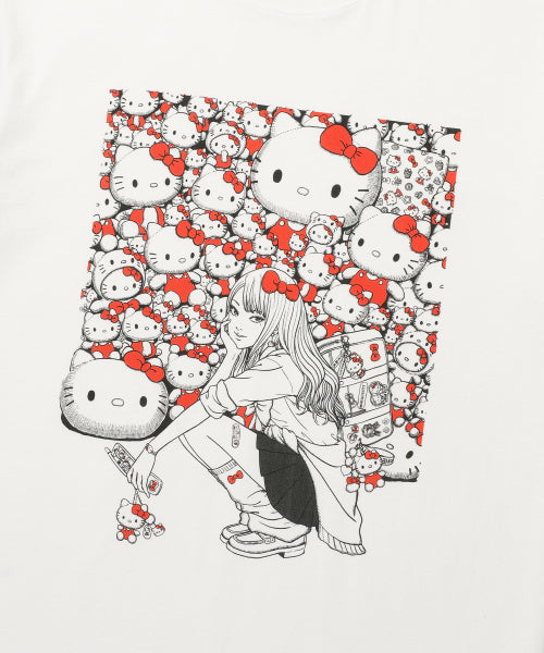 NICE GHOST CLUB 伊藤潤二富江與Hello Kitty聯乘白色短袖T恤－商品圖片4